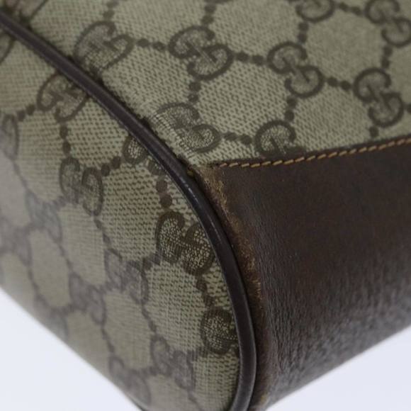 GUCCI GG Supreme Web Sherry Line Shoulder Bag PVC Leather Beige Auth 79176 - Picture 10 of 16